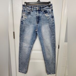 Womens Distressed Mom Jeans